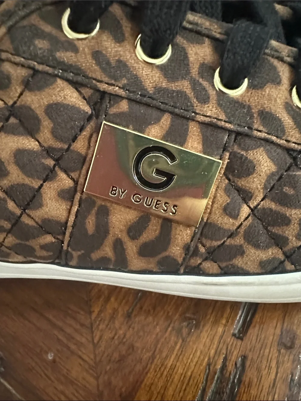 Guess Leopard-Print Lace-Up Sneakers in Brown and Black